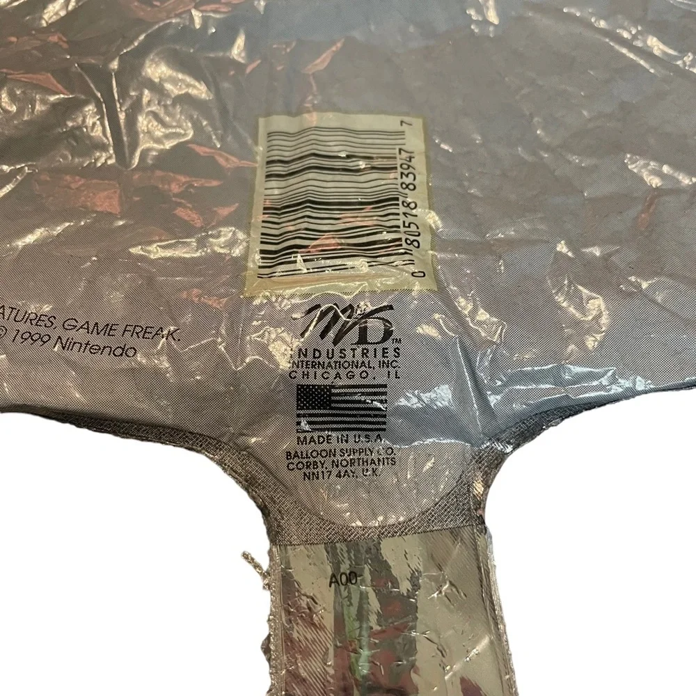 Vintage Pokémon Birthday Balloon Mylar Foil Deadstock Never Used Brand New 1999